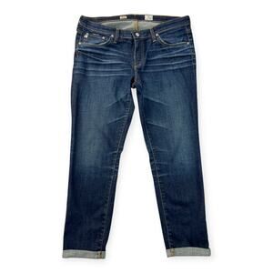 AG Adriano Goldschmied Stilt Roll-Up Jeans Womens 31R Blue Distressed Cigarette